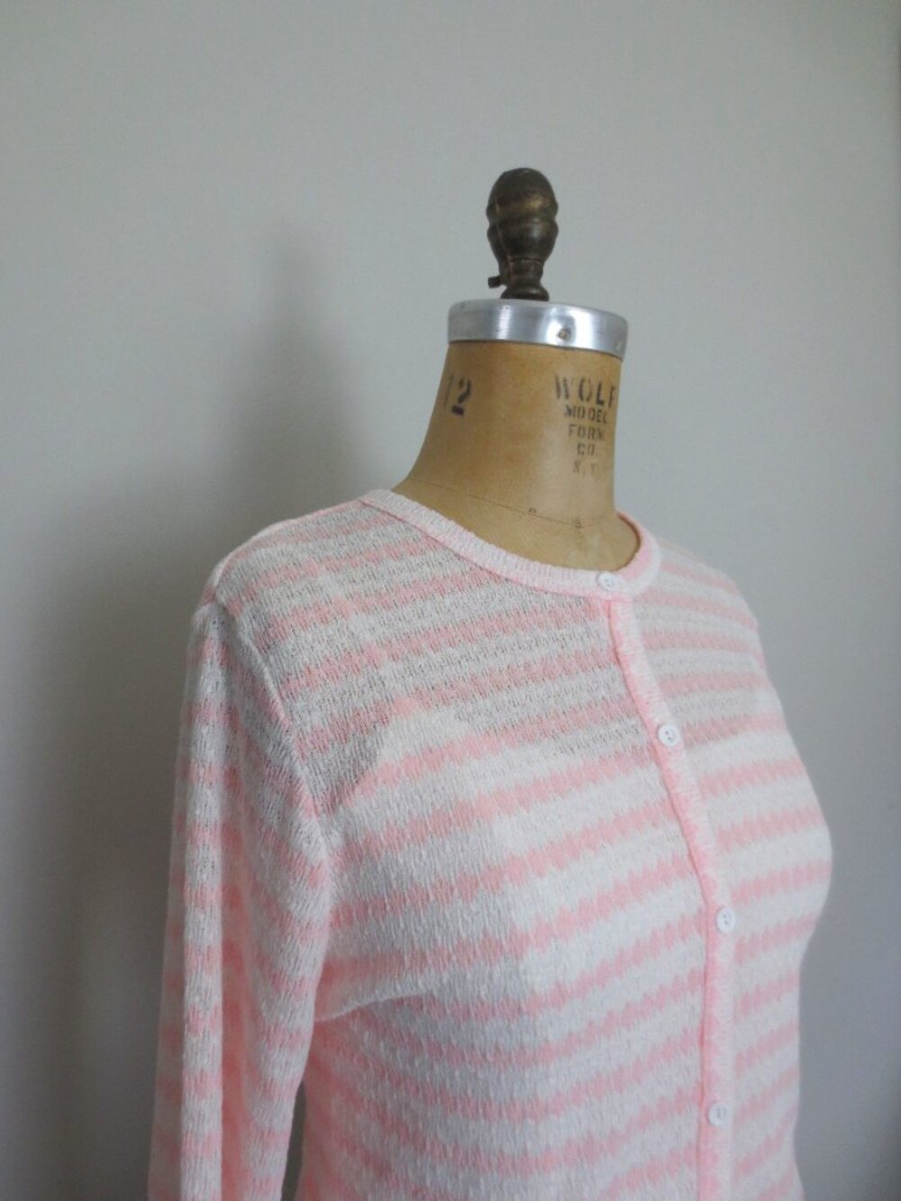 Urban Outfitters Pink & White Stripes Button Front Cropped Cardigan - Picture 5 of 10